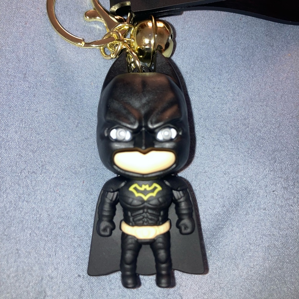 Black Batman Keychain/Bag Charm with Joker Strap - Picture 2 of 3